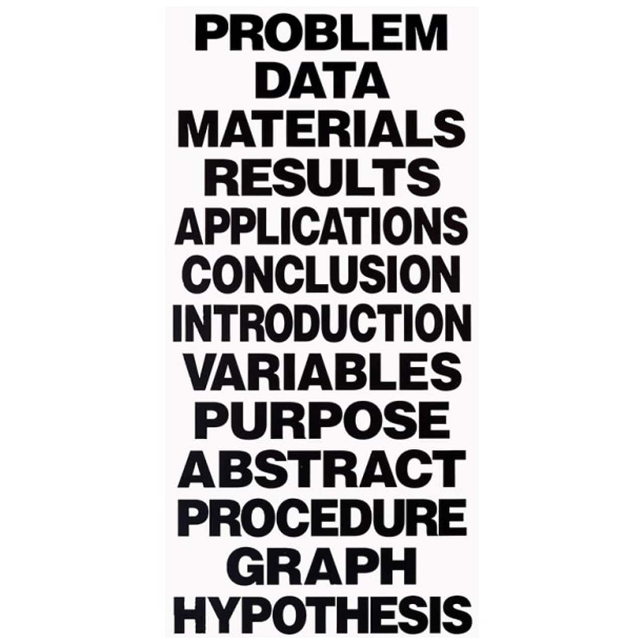 Black Flipside Science Fair Project Titles, 13 Per Pack, 12 packs